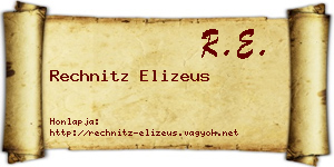 Rechnitz Elizeus névjegykártya